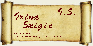 Irina Šmigić vizit kartica